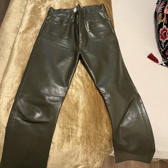 90’s Agolde Pinch Waist Leather Pants - Picture 1 of 2